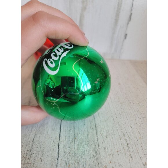 Vintage AS IS glass ball coke cola polar bear ornament Xmas set unique - Picture 12 of 16